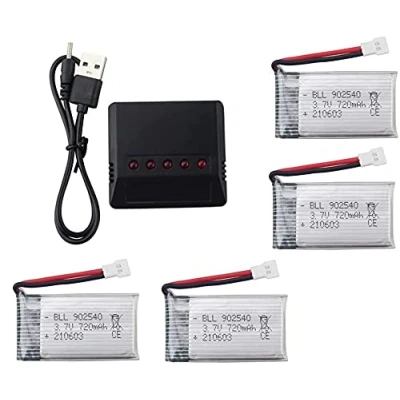 Afbeelding van YUNIQUE Belgische Lipo batterij (3,7 V, 720 mAh Lipo) voor RC Droni Quadcopter X5 X5C X5SC X5SW, Cheerson CX 30W, Skytech M68, Wltoys F949 + oplader