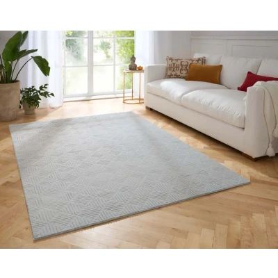 Afbeelding van Zacht Vloerkleed Emily Ruit Grijs 200x290 Cm