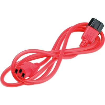 Afbeelding van ROLINE stroomverlengkabel, IEC 320 C14 C13, rood, 0,8 m