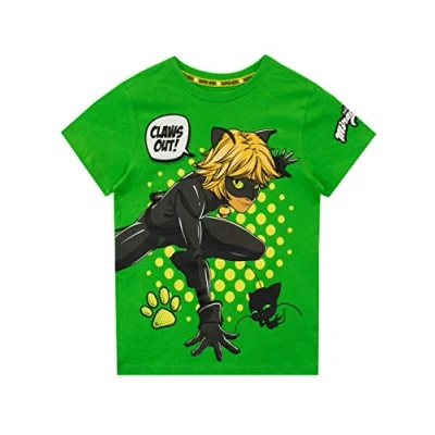 Afbeelding van Miraculous T shirt Cat Noir jongens, Groen