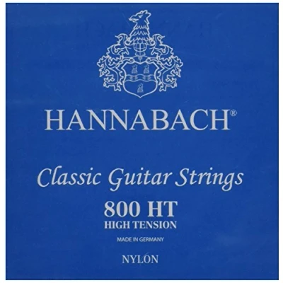 Afbeelding van Hannabach K Git.snaren set 800 blauw Nylon High Tension Klassieke gitaarsnaren