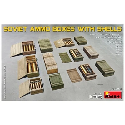 Afbeelding van 1:35 MiniArt 35261 Soviet Ammo Boxes with Shells Plastic Modelbouwpakket