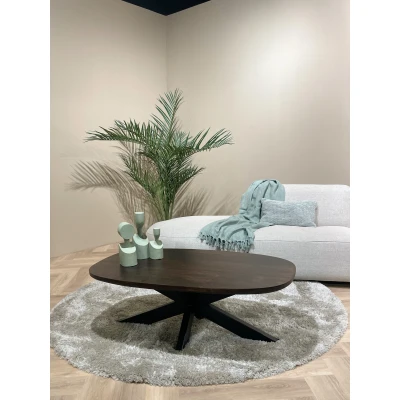 Afbeelding van Livingfurn Salontafel Jesper Brown 120cm Mangohout / Gecoat Staal