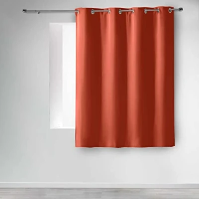 Afbeelding van douceur d&#039;intérieur, Gordijn met ogen (135 x 180 cm), ondoorzichtig, terracotta, ondoorzichtig