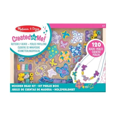 Image de Kit créatif Melissa &amp; Doug Ensemble de perles en bois Amis papillon