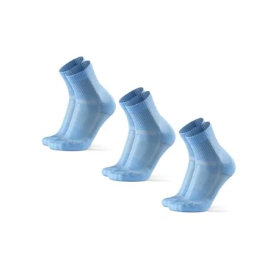 Image de DANISH ENDURANCE Chaussettes de Running Longue Distance, Anti Ampoules, Soutien Voûte Plantaire, pour Homme et Femme, Unisexe, 3 Paires, Bleu Clair, 43 47
