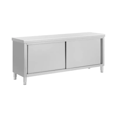 Afbeelding van Royal Catering Roestvrijstalen werkkast met schuifdeuren ECO 200 x 60 cm 500 kg