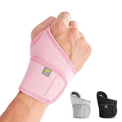 Afbeelding van Bracoo WS10 Polsbandage Polsbrace verstelbare neopreen band wrist support roze
