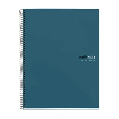 Afbeelding van Miquelrius The Original Colors A5 notitieboek, 80 vellen, 90 g/m² en 1 gekleurde band, 5 mm geruit, 4 gaten, hardcover van gelamineerd karton, oceaankleur