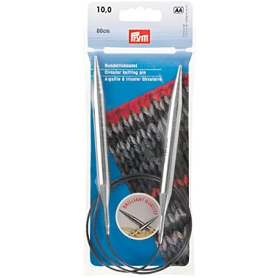 Afbeelding van Prym MS 212234 rondbreinaalden, messing, 80 cm, 10 mm, zilverkleurig