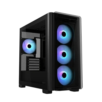 Image de ASUS A23 PLUS microATX panneau latéral fenêtré (verre trempé) pas d&#039;alimentation noir USB/Audio