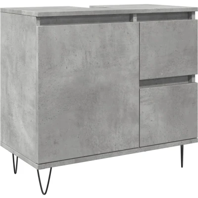 Afbeelding van Badkamerkast 65x33x60 cm bewerkt hout betongrijs