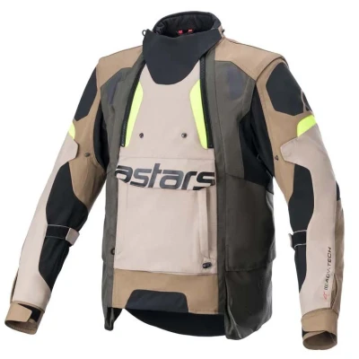 Afbeelding van Alpinestars Halo Drystar Jacket Dark Khaki Sand Yellow Fluo M Maat Jas