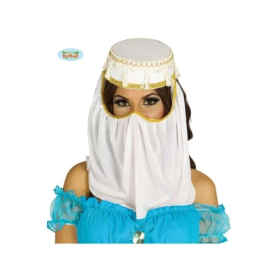 Image de Coiffe Blanche De Princesse Orientale Avec Voile Blanc