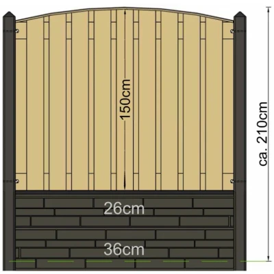 Afbeelding van Berton paal Geul wit/grijs tussenmodel 280 cm Tuindeco