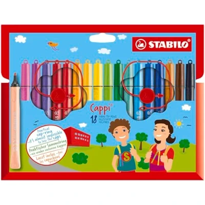 Afbeelding van Stabilo Cappi Viltstift, Etui Van 18 Stuks Viltstift