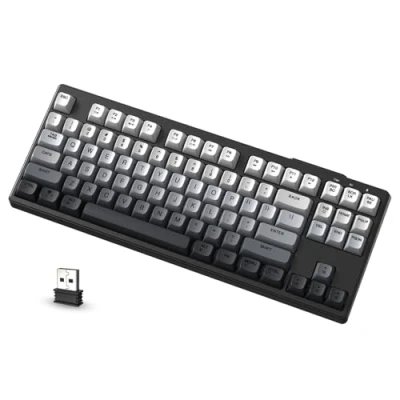 Afbeelding van ATTACK SHARK X FREEWOLF M87 Clavier De Jeu 80% Sans Fil, 87 Touches Tkl Rvb, Sa PBT Keycaps, Bluetooth 5.0/2,4 Ghz Double Mode, 4000 Mah Pour Mac/Win, Bureau/Jeu Silencieux Dégradé Noir