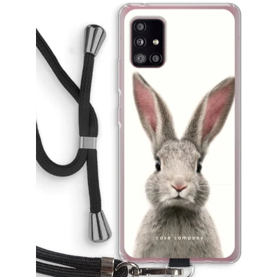 Afbeelding van Case Company® hoesje met Koord geschikt voor Samsung Galaxy A51 5G Daisy Telefoonhoesje Zwart Bescherming aan alle Kanten en Over de Schermrand