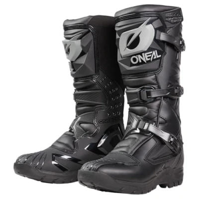 Afbeelding van O&#039;NEAL MX Enduro Motorcrosslaarzen, binnenbescherming voor enkel, voet en schakelgebied, geperforeerde voering, RSX Adventure V.24 laarzen, volwassenen, zwart, zwart.