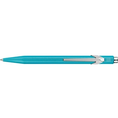 Afbeelding van Balpen caran d&#039;ache colormat x 849 turquoise Omdoos a 2 stuk stuks