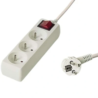 Afbeelding van PremiumCord Verlengkabel 230 V 2 m 3 stopcontacten, netschakelaar, PP3K 02