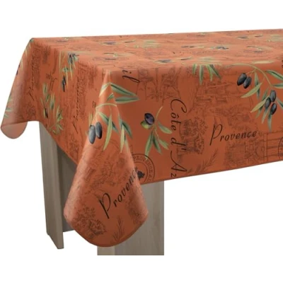 Afbeelding van Le linge de Jules Tafelkleed, vuilafstotend, Provence tomette, vierkant, 150 x cm
