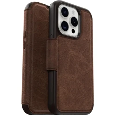 Afbeelding van Otterbox Strada Apple iPhone 15 Pro Book Case Leer Bruin Met MagSafe