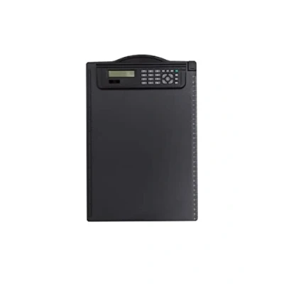 Afbeelding van MAUL klemplaat hard kunststof met calculator A4 staand zwart