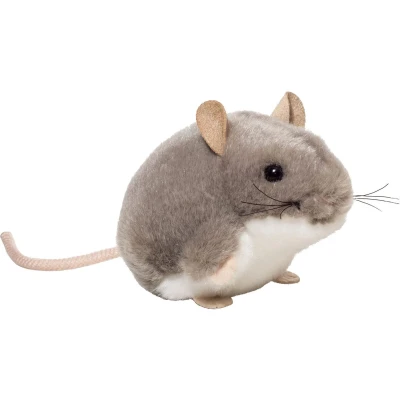 Afbeelding van Hermann Teddy Knuffeldier Muis pluche stof premium kwaliteit knuffels grijs 9 cm