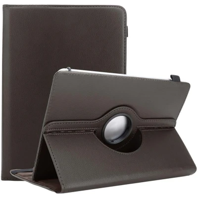Afbeelding van Cadorabo Tablet Hoesje geschikt voor Alcatel 3T (10 inch) in BRUIN 360 graden beschermhoes van imitatieleer met standfunctie en elastische band
