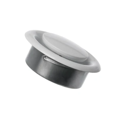 Afbeelding van Ø 125 mm zuigdiffuser, verstelbaar schijfventiel, rond ventilatierooster van staal, wit
