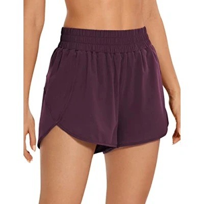 Afbeelding van CRZ YOGA Hardloopshorts voor dames, dolfijn, hoge taille, sneldrogend, Licht Paars