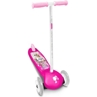 Afbeelding van 3 wiel kinderstep Barbie meisjes voetrem roze