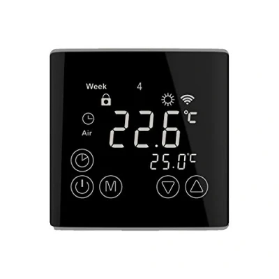 Afbeelding van WLAN digitale thermostaat touchscreen 16A zwart