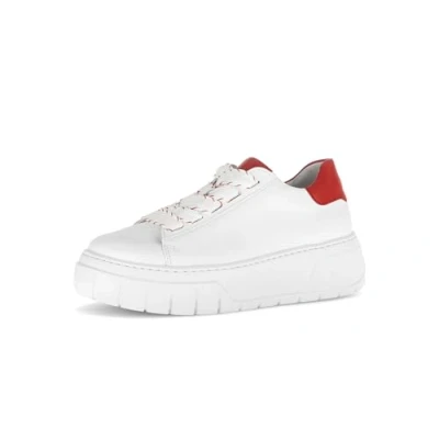 Afbeelding van Gabor Sneakers laag, Dames, Maat: 43, Weiss/flame Leer