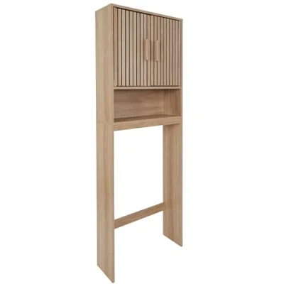Afbeelding van HOME DECO FACTORY, HD0223, WC kast, model Klaus M1, Natural Crush collectie, meubels, badkamermeubel, toiletkast, 60 x 166 20 cm, bruin