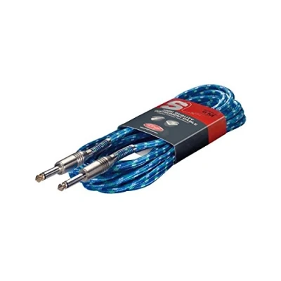 Afbeelding van Stagg SGC6VT BL Vintage Tweed instrumentkabel, 6 m, blauw