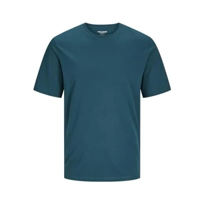 Image de JACK &amp; JONES T shirt uni à col rond pour homme, Vert bouteille, S