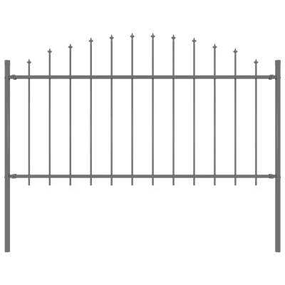 Afbeelding van Tuinhek met speren bovenkant (1,25 1,5)x1,7 m staal zwart