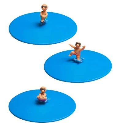 Afbeelding van Lurch 3 stuks Splash deksels (Bruno Bombe, Freddy Freestyle, Arne Anker), glazen deksel van 100% BPA vrije platina siliconen, Ø 10,5 cm