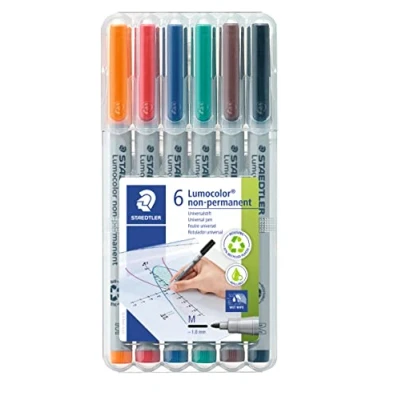 Afbeelding van Viltstift Staedtler Lumocolor 315 non permanent M set à 6 stuks assorti