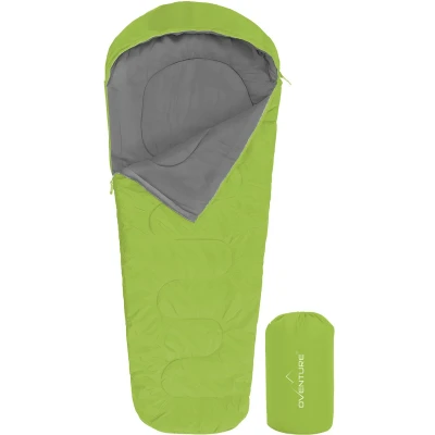 Afbeelding van Oventure mummy slaapzak SleepPlus groen Comfort tot 6 C Lichtgewicht en compact Voor kamperen backpacken