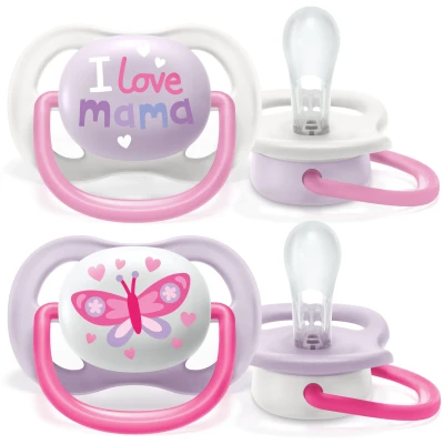 Afbeelding van Philips Avent Ultra Air Fopspeen Happy 0/6 maanden 2 stuks SCF080/02
