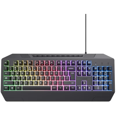 Afbeelding van Trust GXT 836 Evocx Gaming Keyboard met Verlichting Polssteun Multimedia toetsen Azerty BE Zwart