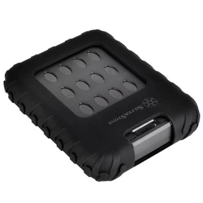 Image de SilverStone SST MMS01 Boîtier disque dur externe USB 3.0 pour HDD ou SSD 2.5 pouces de 7mm 9.5mm, Qualité militaire certifié IP65 résistant à la poussière et étanche, noir