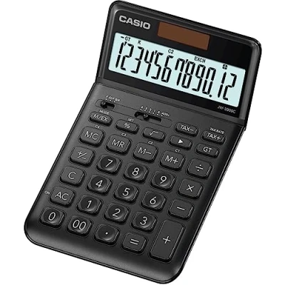 Image de Casio JW 200SC Calculatrice de bureau 12 chiffres panneau solaire pile noir