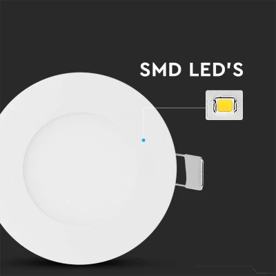Afbeelding van V TAC VT 307RD N Ronde LED Minipanelen Premium Serie IP20 Wit 3W 130 Lumen 2700K