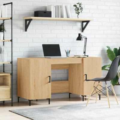 Afbeelding van Bureau 140x50x75 cm bewerkt hout sonoma eikenkleurig