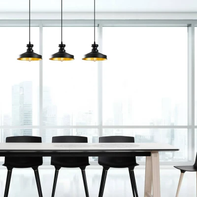Afbeelding van Hanglamp Berceste 182 S1 3 lamps zwart/goud