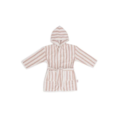 Afbeelding van Jollein Badjas 1 2 jaar Stripe Terry Olive Green GOTS